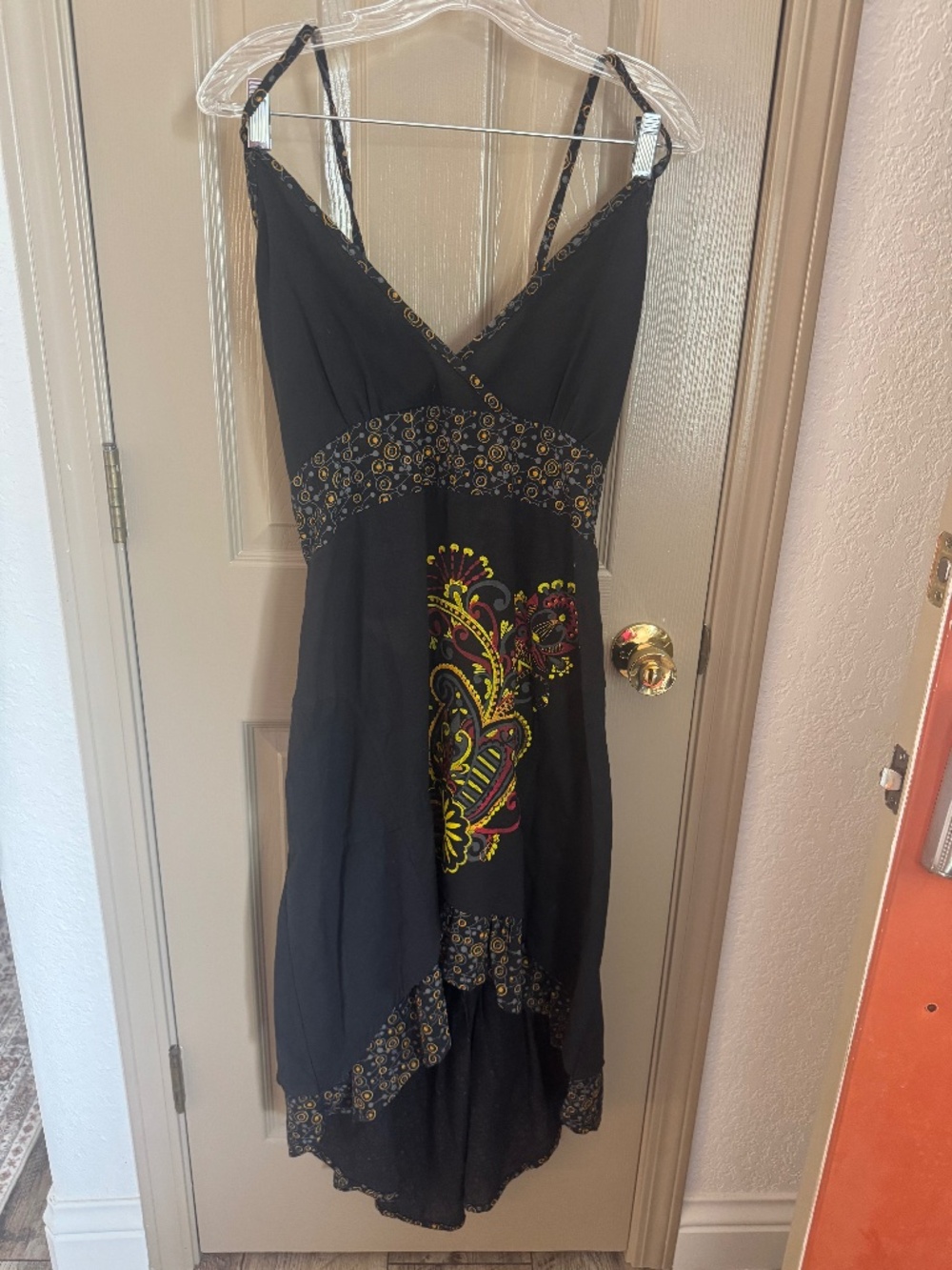 NWT black Yakmandu dress 100% cotton Sz L / XL